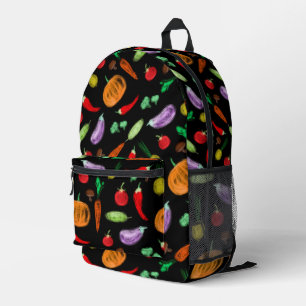 Harvest vegetables tomato pepper carrot mushroom c printed backpack