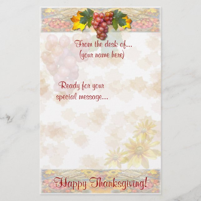 HARVEST VINE ~ Stationary # 2 Stationery (Front)