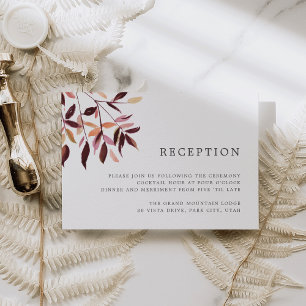 Harvest Watercolor Foliage Reception Card