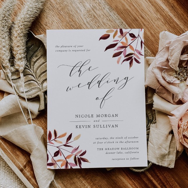 Harvest | Watercolor Foliage Wedding Invitation (Creator Uploaded)