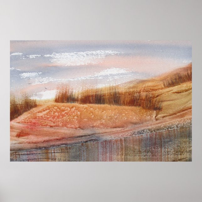 Harvest Watercolor Landscape Poster (Front)