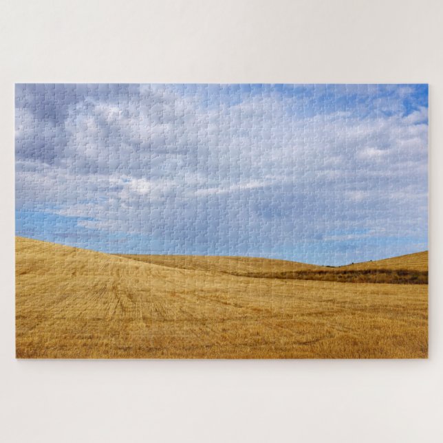 Harvested wheat fields jigsaw puzzle (Horizontal)