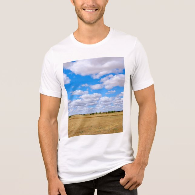 Harvested wheat fields  Tri-Blend shirt (Front)