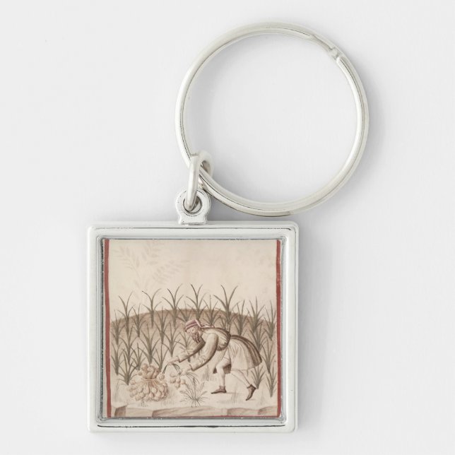 Harvesting Garlic Key Ring (Front)