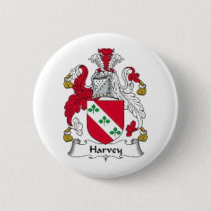 Harvey Family Crest 6 Cm Round Badge