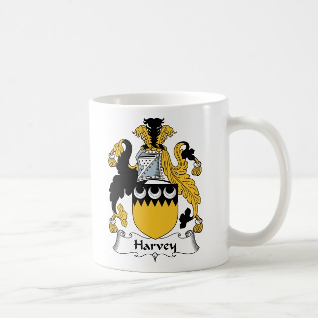 Harvey Family Crest Coffee Mug (Right)