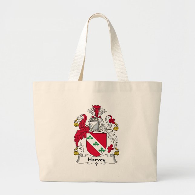 Harvey Family Crest Large Tote Bag (Front)