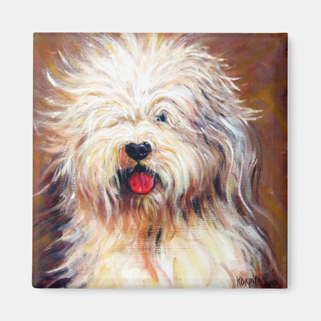 Harvey - Old English Sheep Dog Magnet (Front)