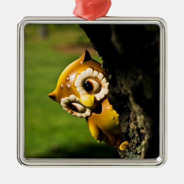 Harvey the Owl II Metal Tree Decoration (Front)