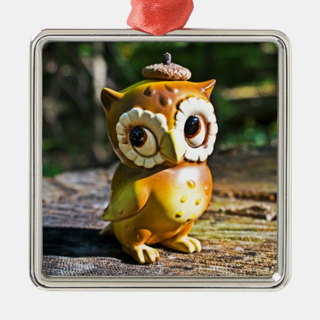 Harvey the Owl III Metal Tree Decoration (Front)