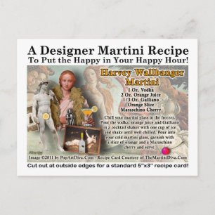 Harvey Wallbanger Martini Recipe Postcard