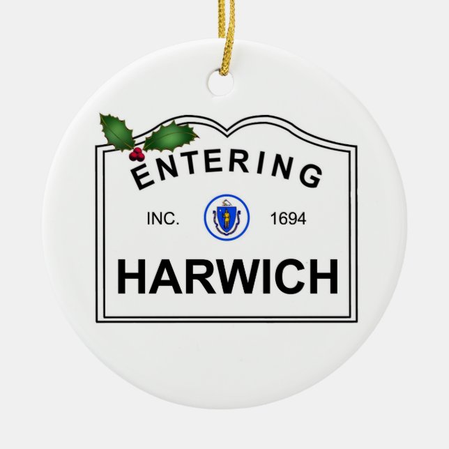 Harwich MA Ceramic Tree Decoration (Front)