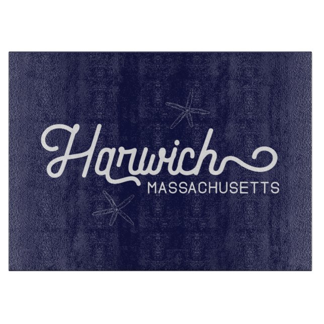 Harwich Massachusetts Nautical Serving Tray Cutting Board (Front)