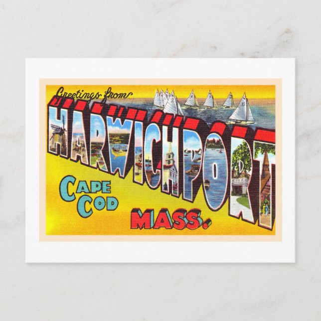 Harwichport Cape Cod Massachusetts MA Old Postcard (Front)