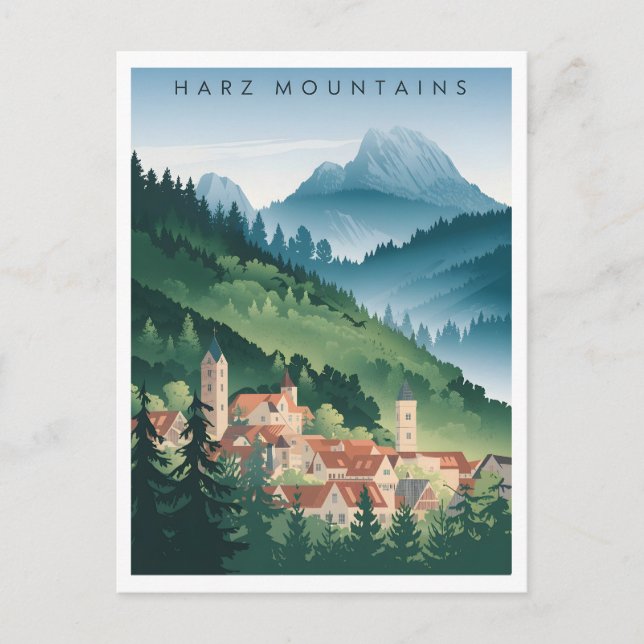 Harz Mountains Germany vintage Postcard (Front)