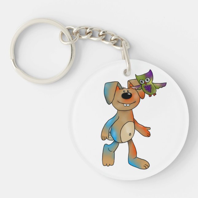 Hase and owl key ring (Front)