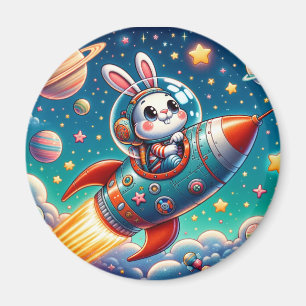Hase-im-Rakete Magnet