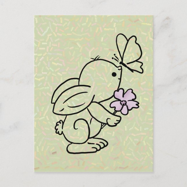 Hase mit Schmetterling Postcard (Front)