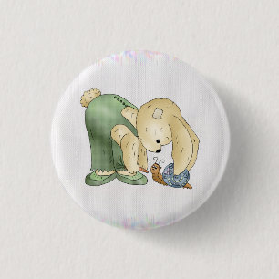 Hase und Schnecke 3 Cm Round Badge