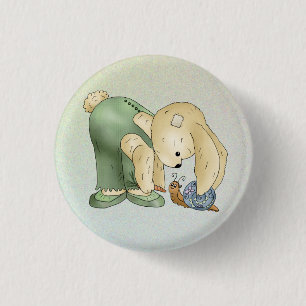 Hase und Schnecke 3 Cm Round Badge