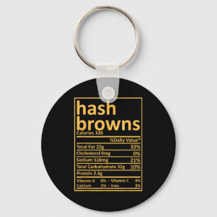 Hash Browns Nutrition Thanksgiving Food Facts Xmas Key Ring