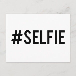 Hash tag selfie, word art, text design for t-shirt postcard