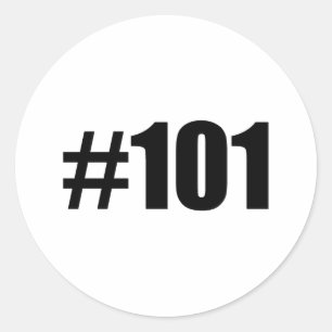 hashtag 101 - #101 classic round sticker