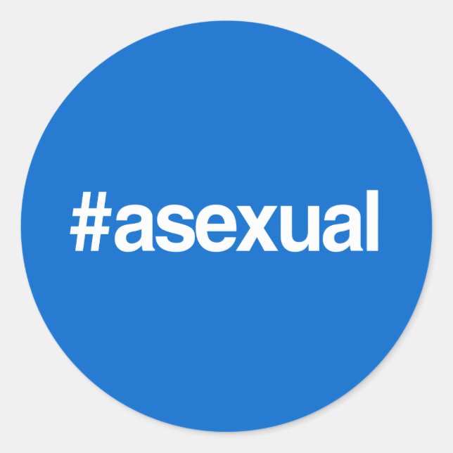 HASHTAG ASEXUAL CLASSIC ROUND STICKER (Front)
