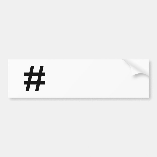 #HASHTAG - Black Hash Tag Symbol Bumper Sticker (Front)