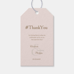 Hashtag Blush Ampersand Wedding Thank you Gift Tag