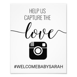 Hashtag Custom Baby Shower Sign