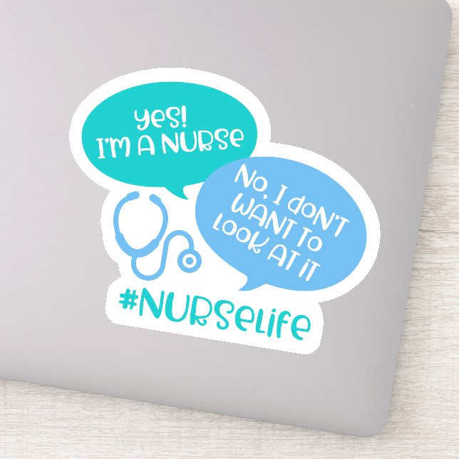 Hashtag Cute Nurse Life  Laptop Decal Sticker (Detail)