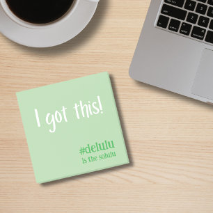 Hashtag # Delulu is the Solulu Green Post-it Notes
