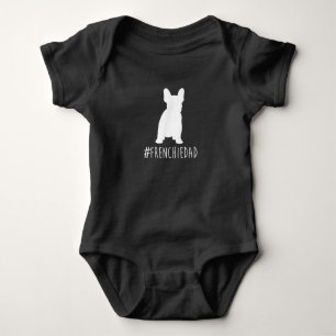 hashtag frenchie dad   french bulldog dad gift baby bodysuit