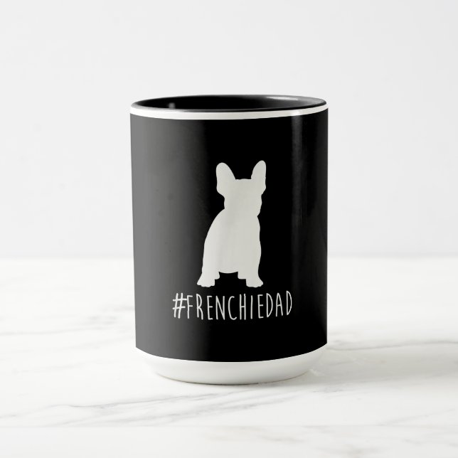 hashtag frenchie dad | french bulldog dad gift mug (Center)