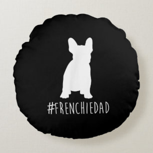 hashtag frenchie dad french bulldog dad round cushion