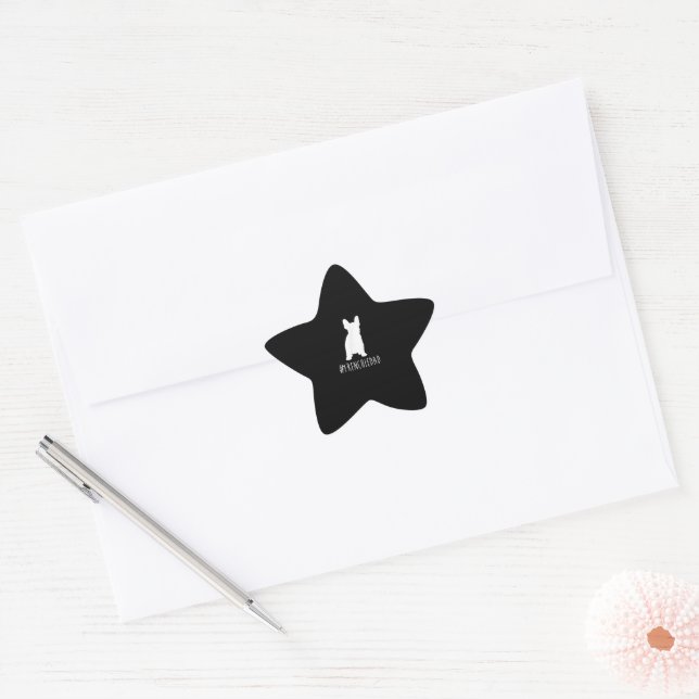 hashtag frenchie dad  french bulldog dad star sticker (Envelope)