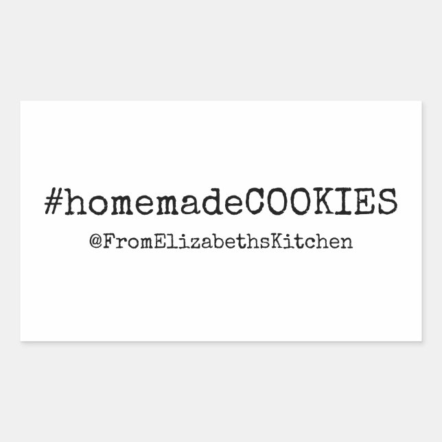 HashTag #homemadeCookies Rectangular Sticker (Front)