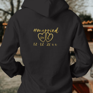 Hashtag Married Anniversary Date Honeymoon Womens Hoodie
