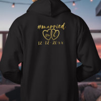 Hashtag Married Hearts Wedding Anniversary Hoodie