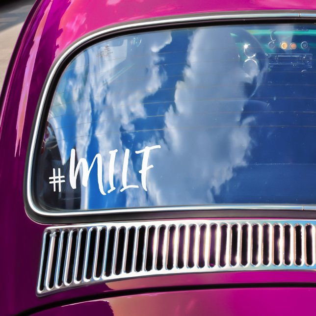 Hashtag #MILF Sexy Mum White Calligraphy Car (Creator Uploaded)