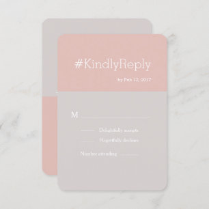 Hashtag modern lilac grey blush coral wedding rsvp invitation