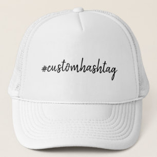 Hashtag Modern Minimalist Script Social Media Trucker Hat