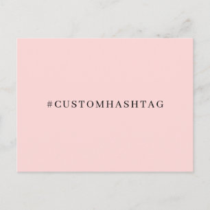 Hashtag Modern Pink Social Media Design Postcard