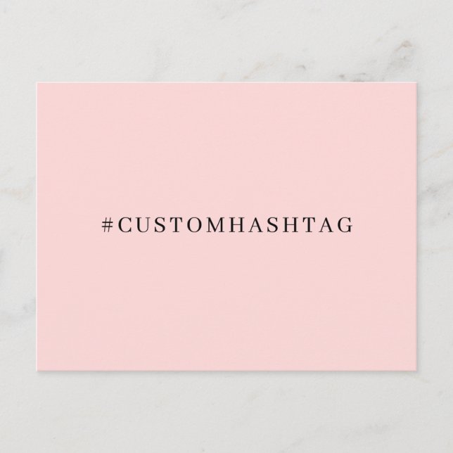 Hashtag Modern Pink Social Media Design Postcard (Front)