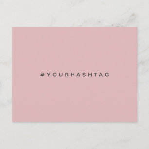 Hashtag Modern #   Pink Trending Social Media Postcard