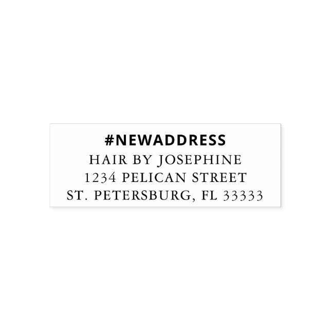 Hashtag New Address Business Move Self-inking Stamp (Design)