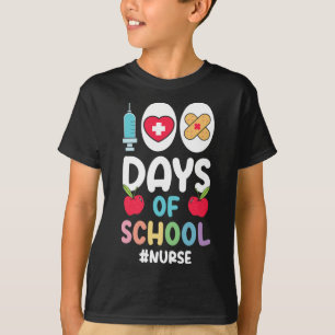 Hashtag Nurse Happy 100 days of school Nurse  T-Shirt
