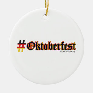 Hashtag Oktoberfest Ceramic Tree Decoration