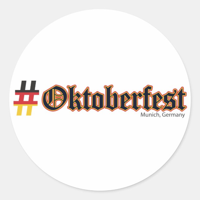 Hashtag Oktoberfest Classic Round Sticker (Front)
